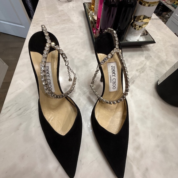 Jimmy Choo Saeda 100 Stiletto Black - Picture 1 of 3